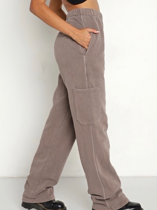 Joah Brown Pants - Joah Brown Straight-Leg Cargo Sweatpants